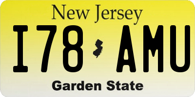 NJ license plate I78AMU