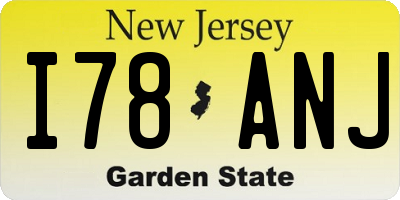 NJ license plate I78ANJ