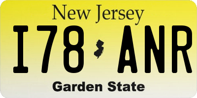 NJ license plate I78ANR