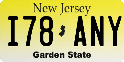 NJ license plate I78ANY