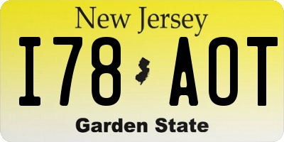 NJ license plate I78AOT