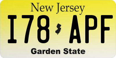 NJ license plate I78APF