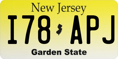 NJ license plate I78APJ