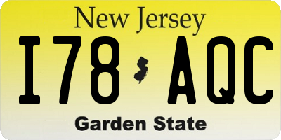 NJ license plate I78AQC