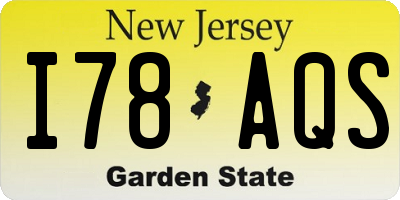 NJ license plate I78AQS