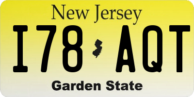 NJ license plate I78AQT