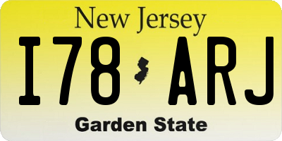 NJ license plate I78ARJ