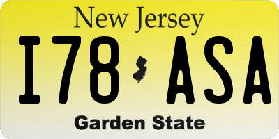NJ license plate I78ASA