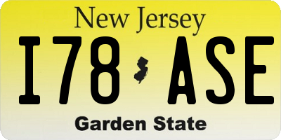 NJ license plate I78ASE