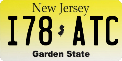 NJ license plate I78ATC