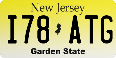 NJ license plate I78ATG