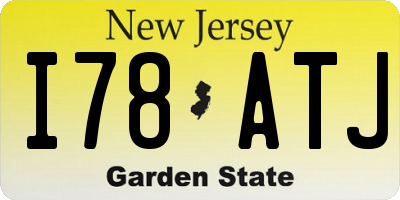 NJ license plate I78ATJ