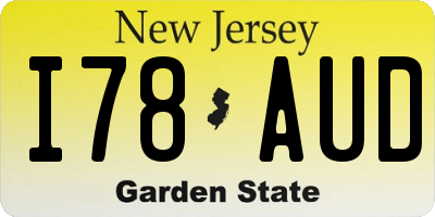 NJ license plate I78AUD
