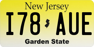 NJ license plate I78AUE