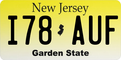 NJ license plate I78AUF