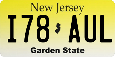 NJ license plate I78AUL