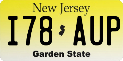 NJ license plate I78AUP
