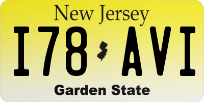 NJ license plate I78AVI