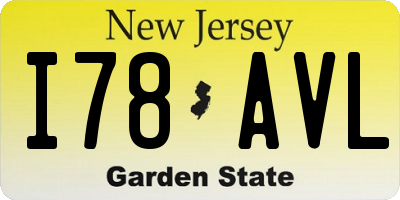 NJ license plate I78AVL