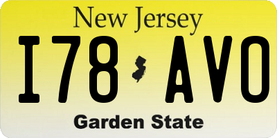 NJ license plate I78AVO