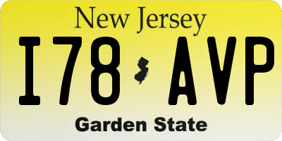 NJ license plate I78AVP