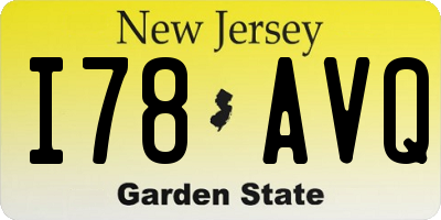 NJ license plate I78AVQ