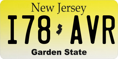 NJ license plate I78AVR