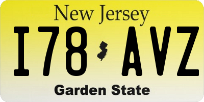 NJ license plate I78AVZ