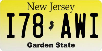 NJ license plate I78AWI