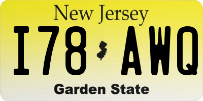 NJ license plate I78AWQ