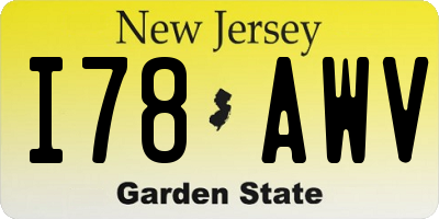 NJ license plate I78AWV