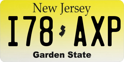 NJ license plate I78AXP