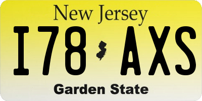 NJ license plate I78AXS