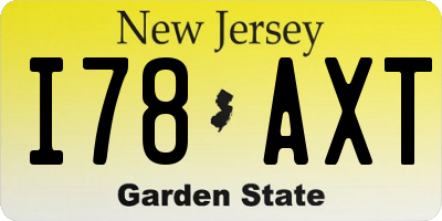NJ license plate I78AXT