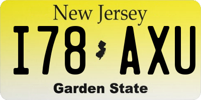NJ license plate I78AXU
