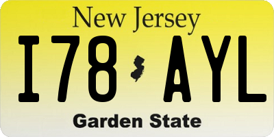NJ license plate I78AYL