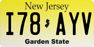 NJ license plate I78AYV