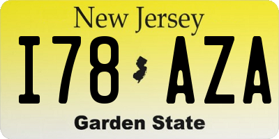 NJ license plate I78AZA