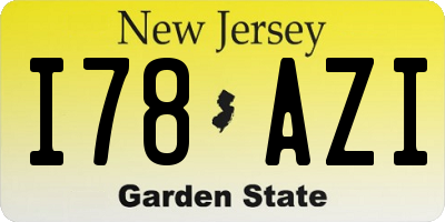 NJ license plate I78AZI