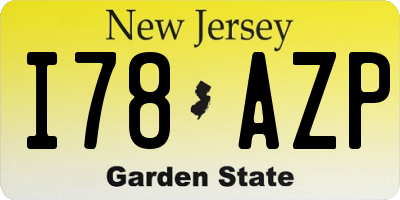 NJ license plate I78AZP