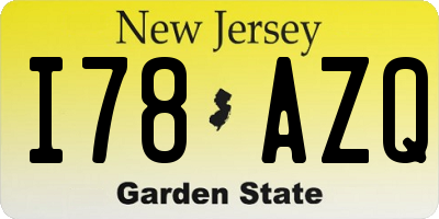 NJ license plate I78AZQ