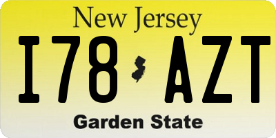 NJ license plate I78AZT