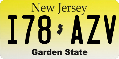 NJ license plate I78AZV