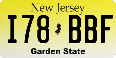 NJ license plate I78BBF