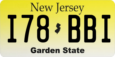 NJ license plate I78BBI