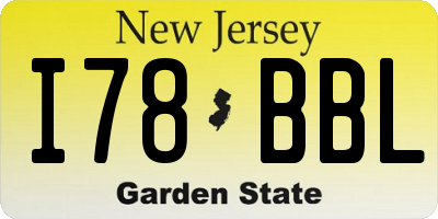 NJ license plate I78BBL