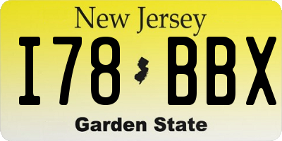 NJ license plate I78BBX