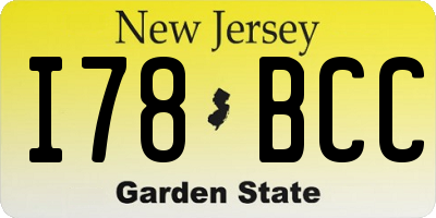 NJ license plate I78BCC