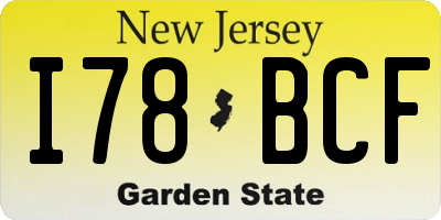 NJ license plate I78BCF