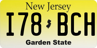 NJ license plate I78BCH